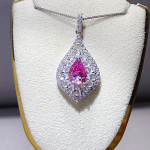 0.5 Carat Sterling Silver Teardrop Moissanite Necklace
