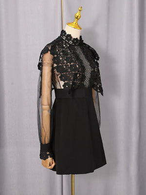 Lace Sheer Sleeve Mini Dress option 8