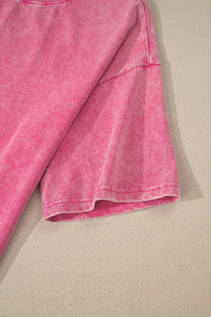Solid Color Cotton Mineral Washed Oversize Tee option 10