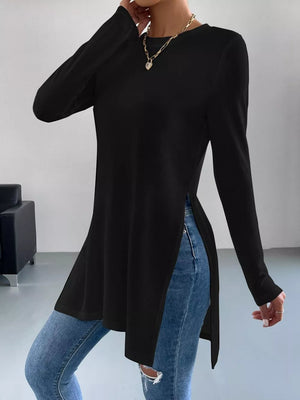 Long Sleeve Side Slit T-shirt option 10