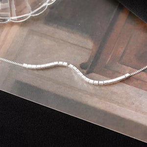 necklace featuring geometric in Silver with 925 sterling silver Care instructions: Avoid wearing during exercise, as sweat w