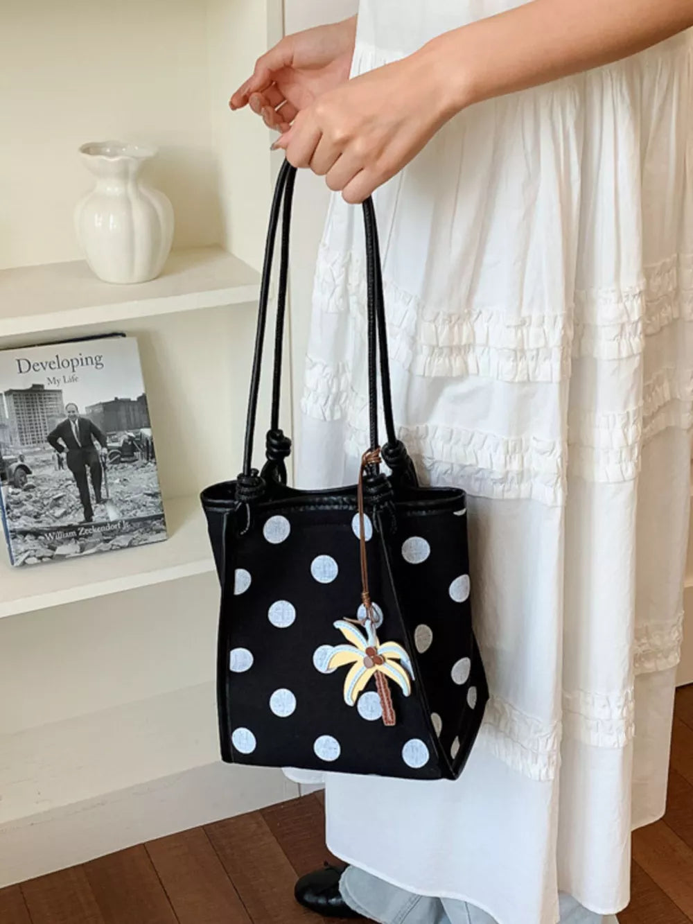 Blue Polka Dot Shoulder Bag