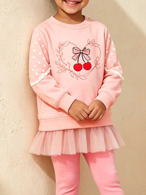 Blush Pink sweatshirt with hip-length and pullover