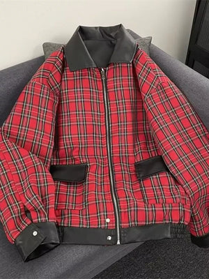 classic bomber jacket in Brown with collared
