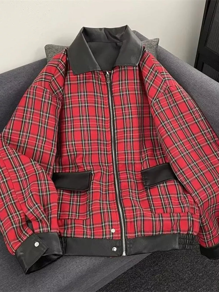 classic bomber jacket in Brown with collared
