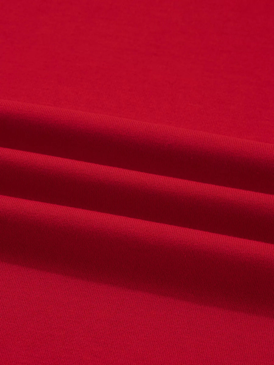 Deep Red sweatshirt with subtle fabric texture and folded detail