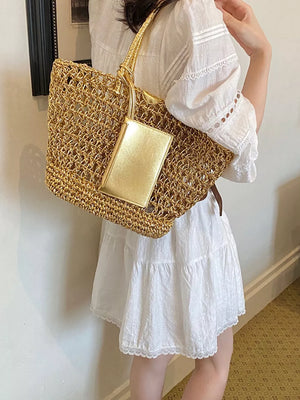 gold tote tote with not applicable