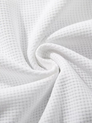 white t-shirt with ribbed collar and short sleeve