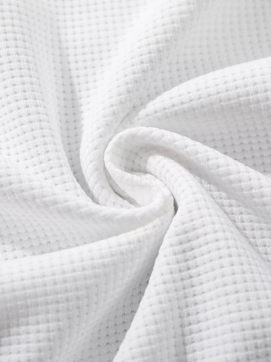 white t-shirt with ribbed collar and short sleeve