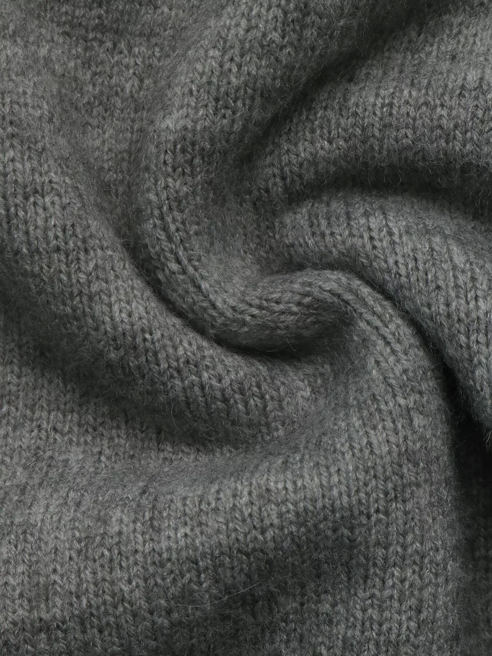 pullover sweater in light gray with dropped shoulder and hip-length