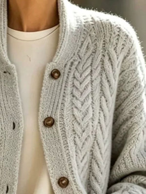 cardigan featuring cable knit in ivory with 100% polyester Care instructions: Machine wash cold texture