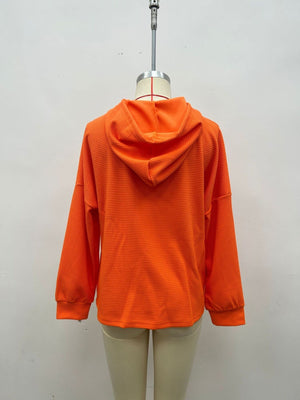 100% polyester Care instructions: Machine wash cold pullover hoodie in Navy with relaxed silhouette