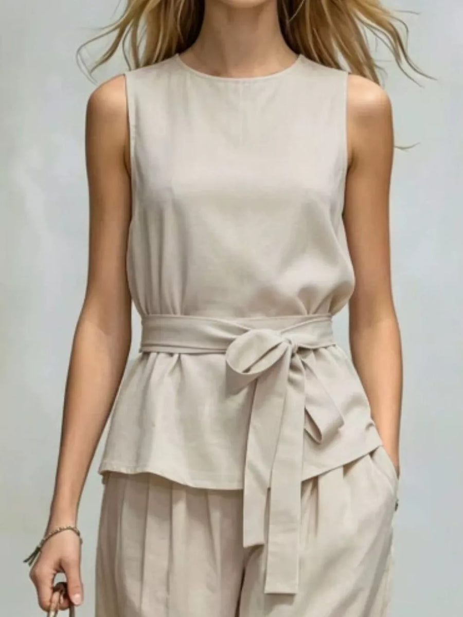 Chocolate Color two-piece set with full-length and pullover