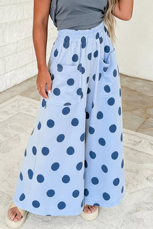 Polka Dot Wide Leg Casual Pants in this colorway