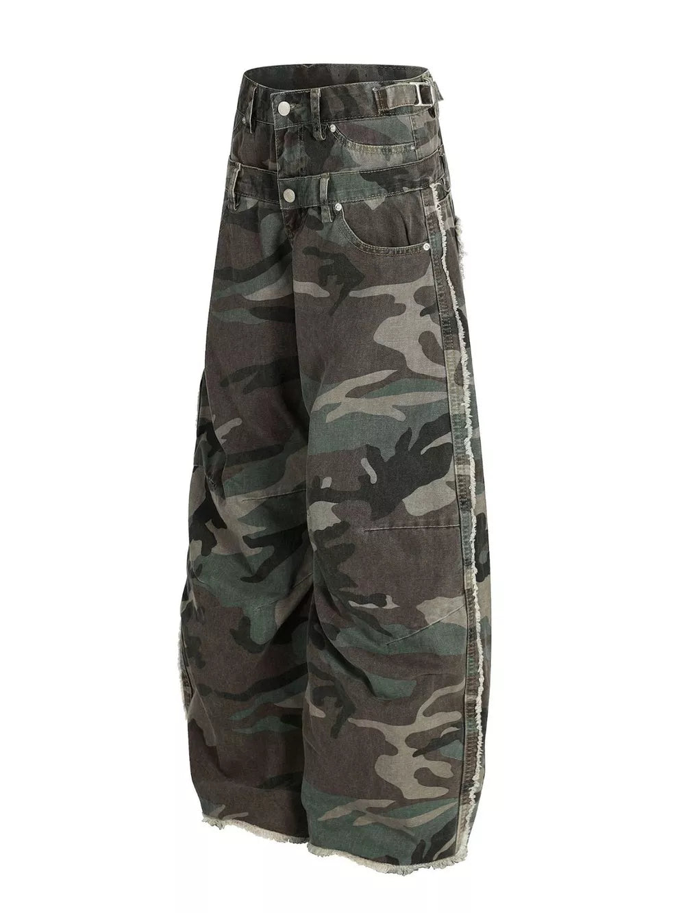 Men's Camouflage Wide-leg Sweatpants in Green Camouflage