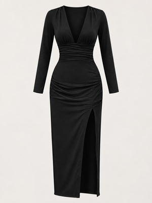 Polyester and spandex blend bodycon dress in White with bodycon silhouette