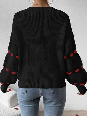 Black Apricot pullover sweater with dropped shoulder and long sleeve