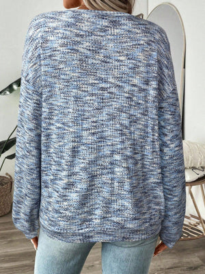 Pink pullover sweater with stretchy and long sleeve
