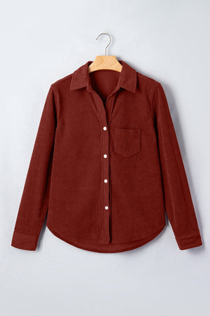 classic button-up shirt in Burgundy with collared