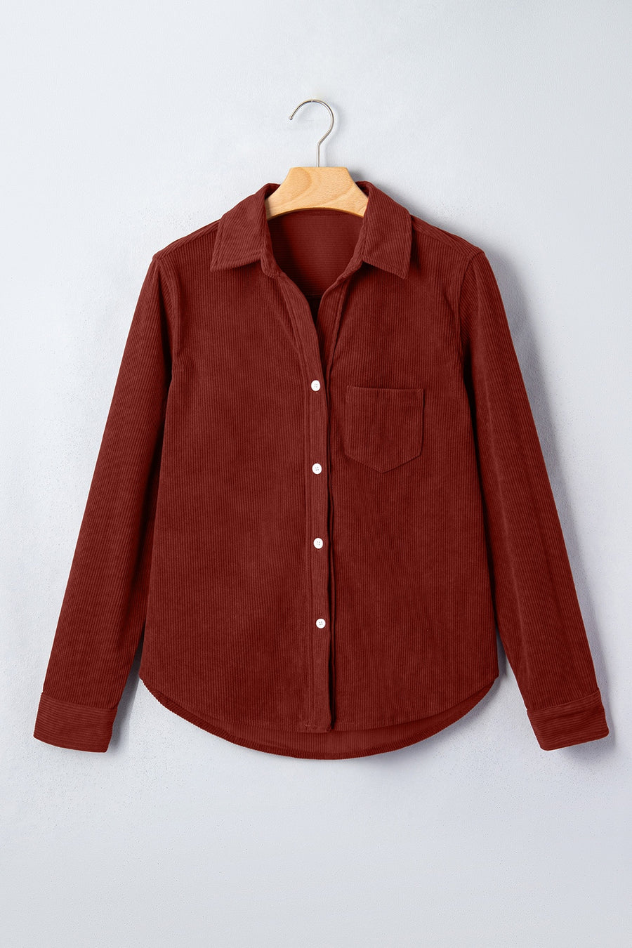 classic button-up shirt in Burgundy with collared