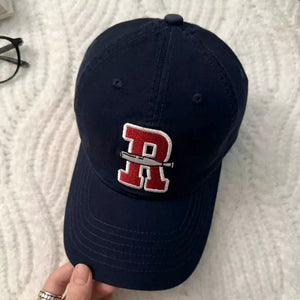 Letter Embroidered Classic Baseball Cap in Black
