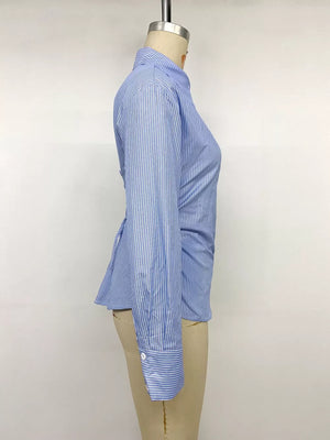 Striped Slim-fit Button-down Shirt in Blue