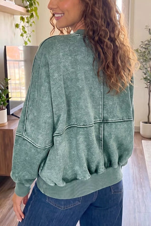 100% cotton Care instructions: Machine wash cold sweatshirt in Turquoise with oversized silhouette