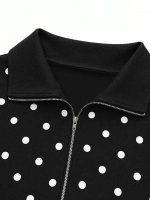 sweatshirt in Black with collared and long sleeve