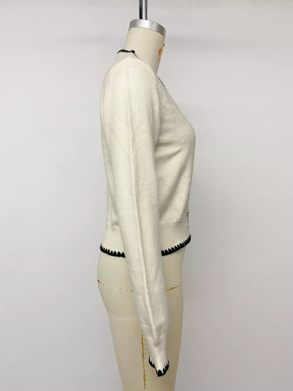 black regular cardigan with v-neck
