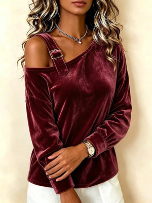 Pink relaxed one-shoulder top with one-shoulder