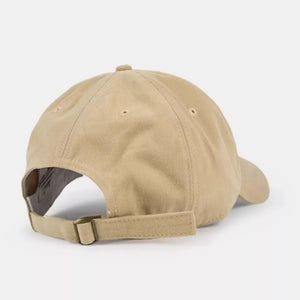 Khaki vintage washed cotton baseball cap with adjustable strap