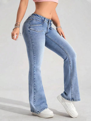 Washed Flare Leg Jeans in this colorway