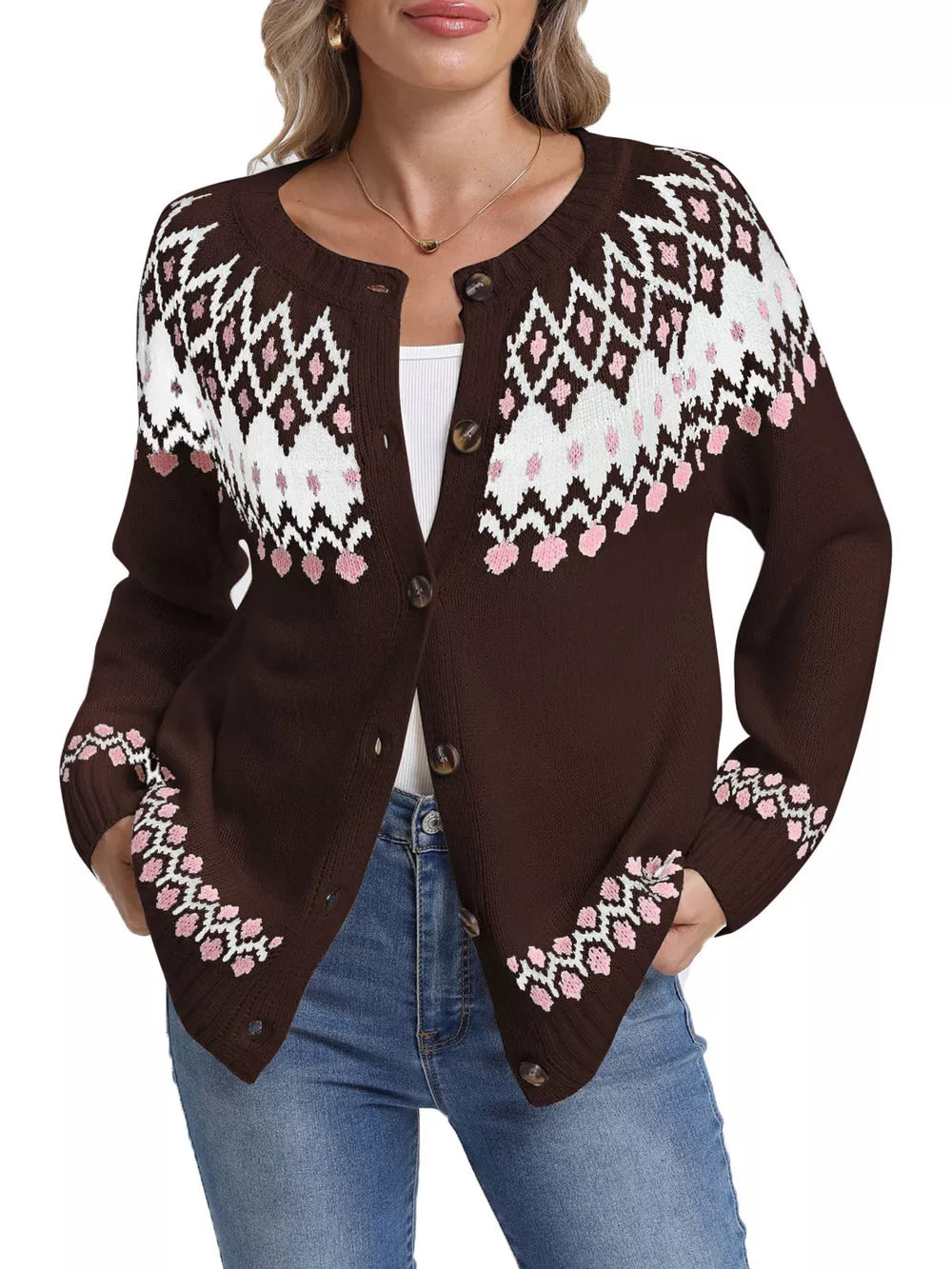 light blue regular cardigan with round neck