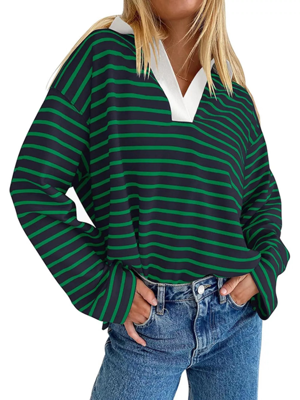 t-shirt featuring striped in Green with 95% rayon, 5% elastane Care instructions: Machine wash cold texture