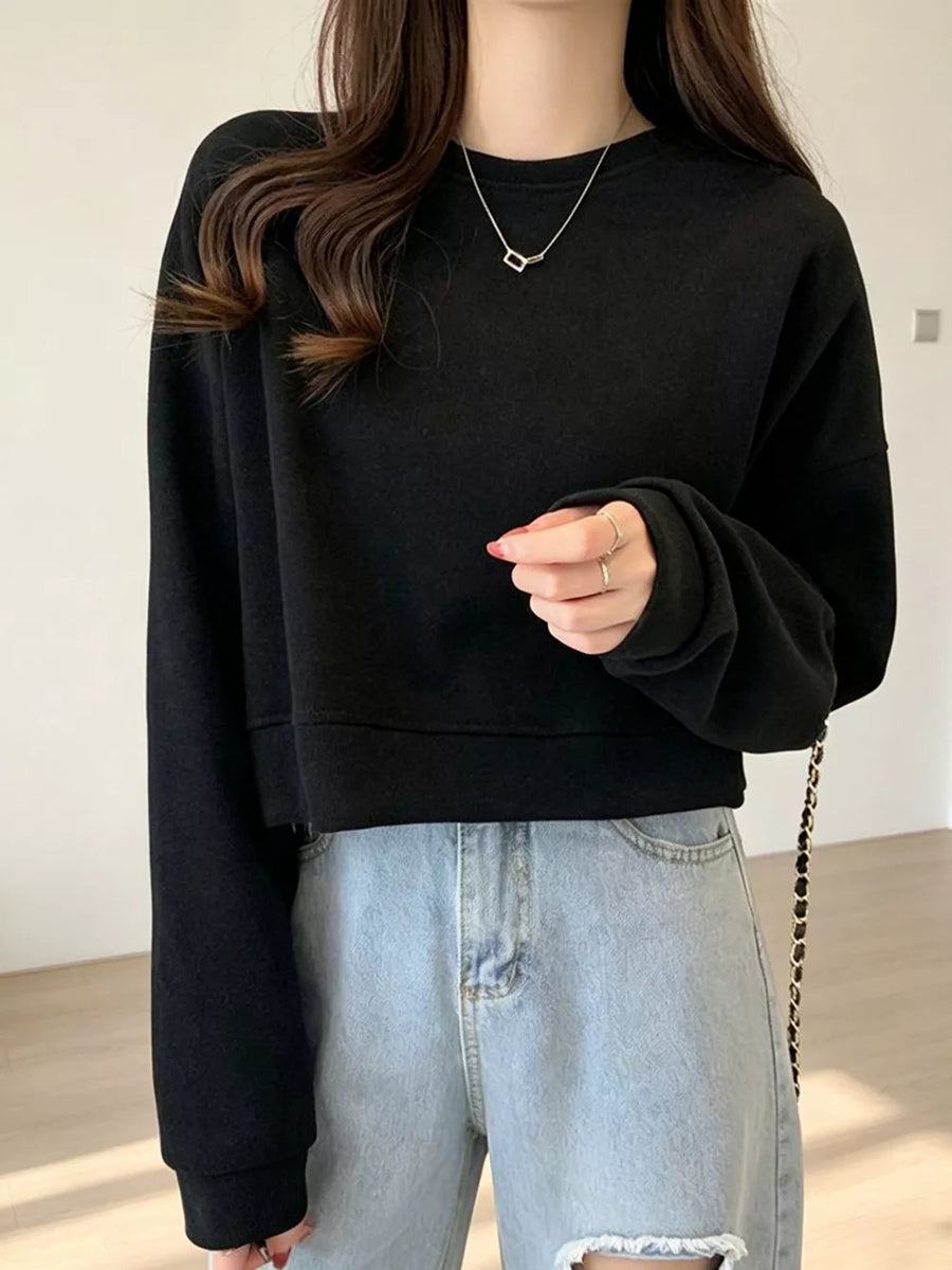 Crew Neck Drop Shoulder Sweatshirt, view 26