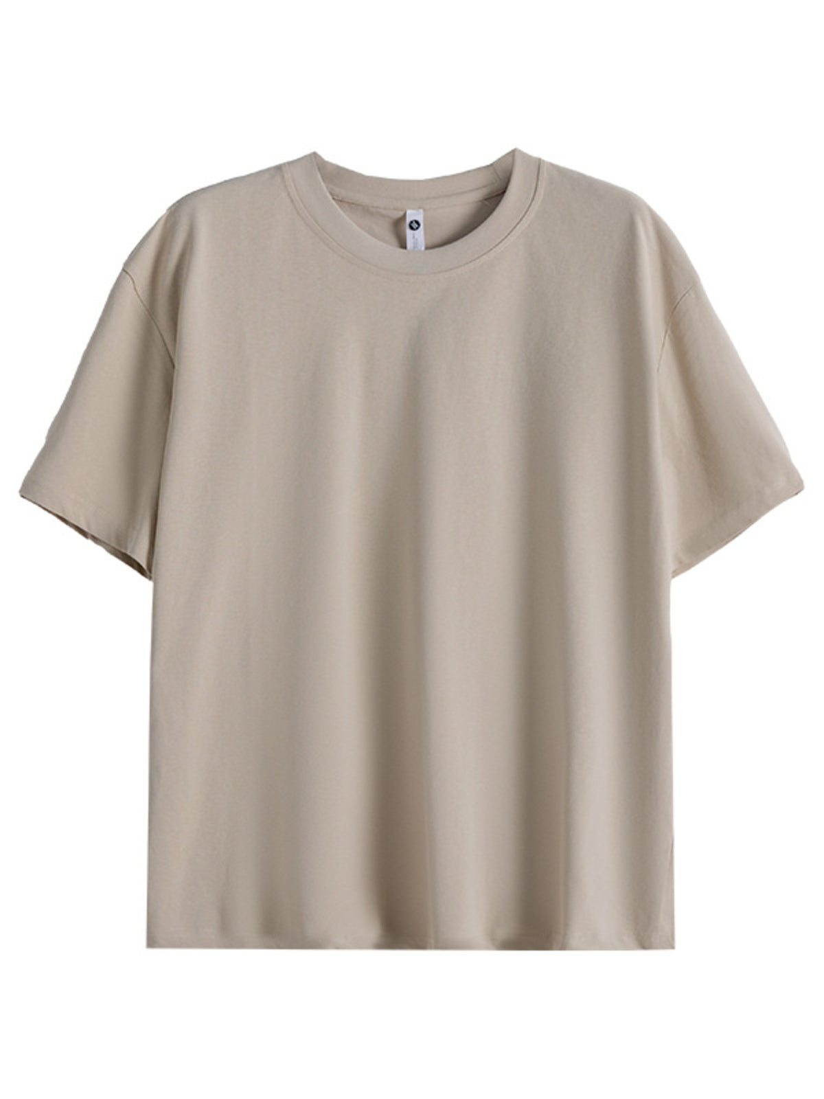 Apricot cotton crew neck t-shirt with short sleeves