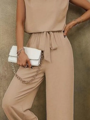 Navy Blue relaxed two-piece set with v-neck