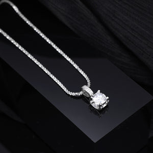 925 sterling silver,Zircon Care instructions: Avoid wearing during exercise, as necklace in clear with regular silhouette