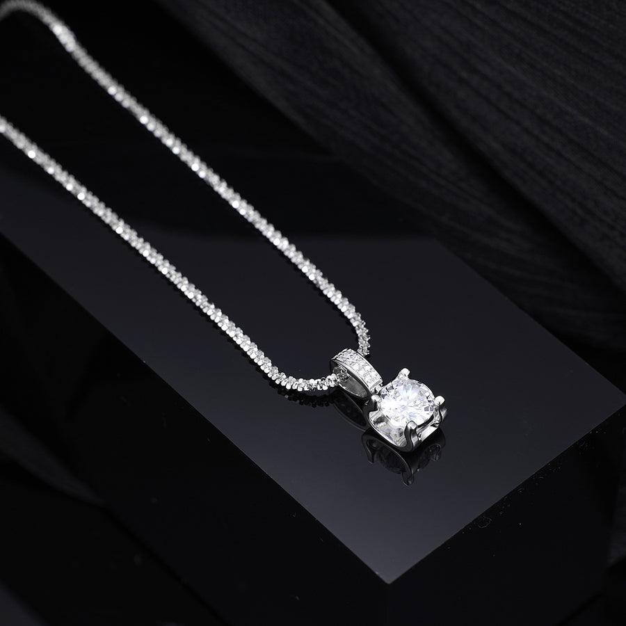 925 sterling silver,Zircon Care instructions: Avoid wearing during exercise, as necklace in clear with regular silhouette