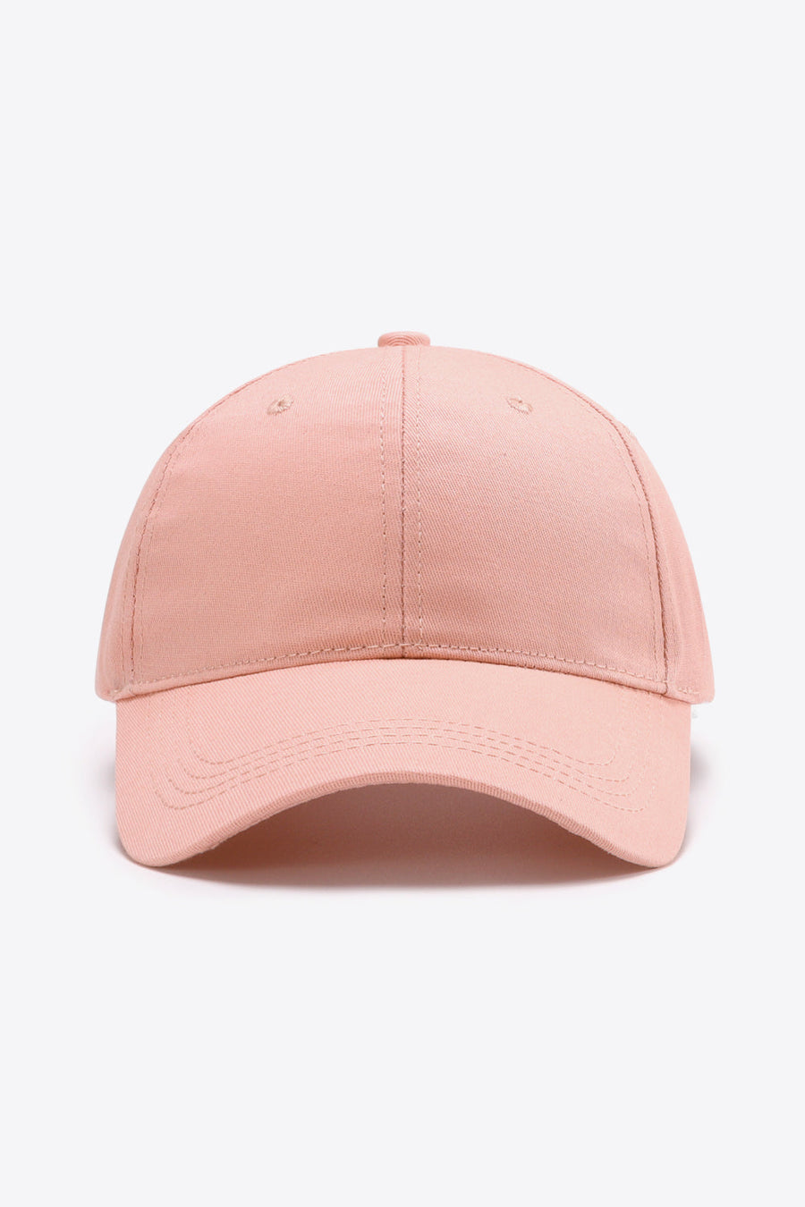 Blush pink cotton twill baseball cap with adjustable strap