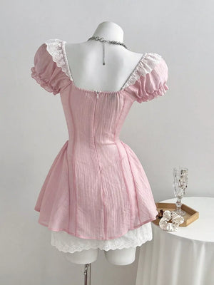 Lace Detail Cap Sleeve Mini Dress option 4