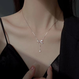 silver necklace with collarbone length and clasp