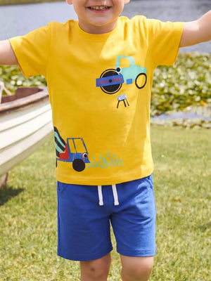 Children's Construction Vehicle T-shirt & Shorts Set