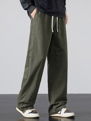 95%polyester,5%spandex Care instructions: Machine wash cold wide-leg pants in Black with loose silhouette
