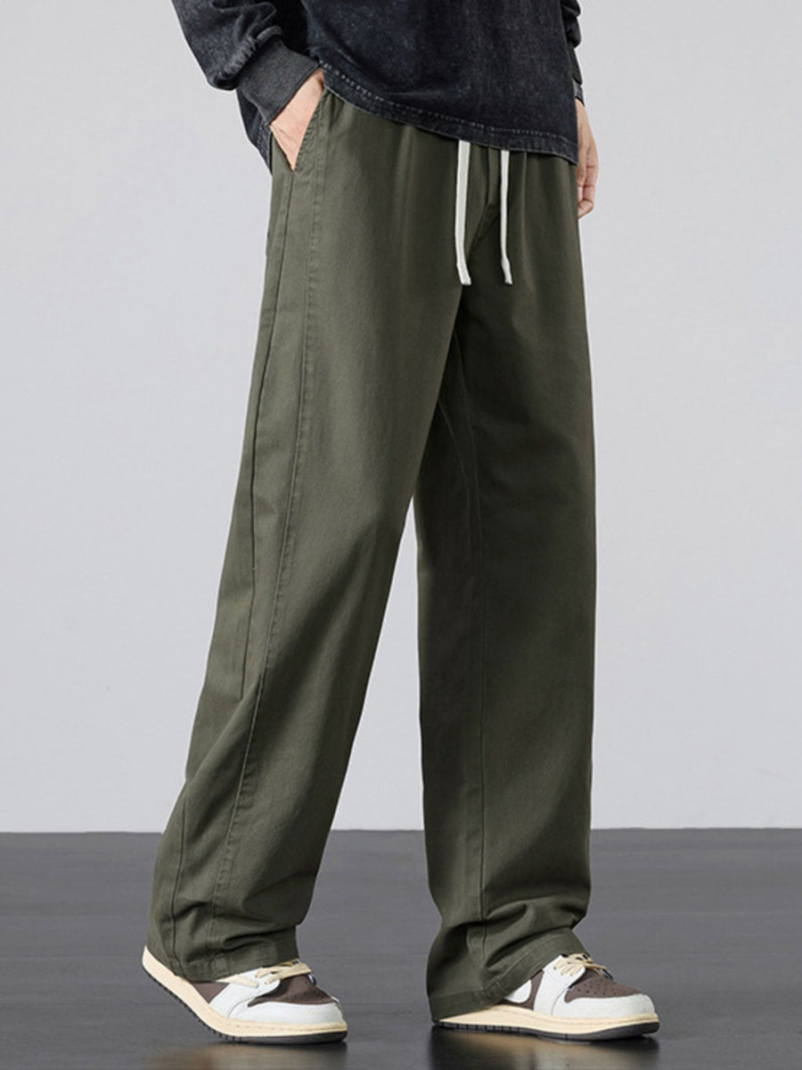 95%polyester,5%spandex Care instructions: Machine wash cold wide-leg pants in Black with loose silhouette