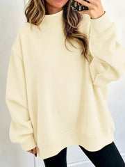 Pastel Yellow sweatshirt with hip-length and pullover