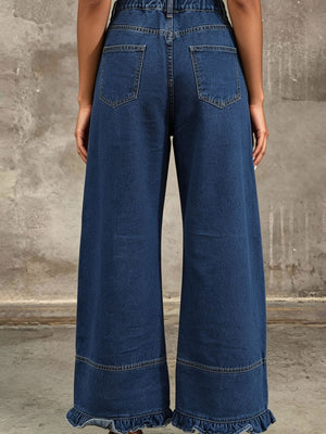 jeans in light blue with buttoned and full-length