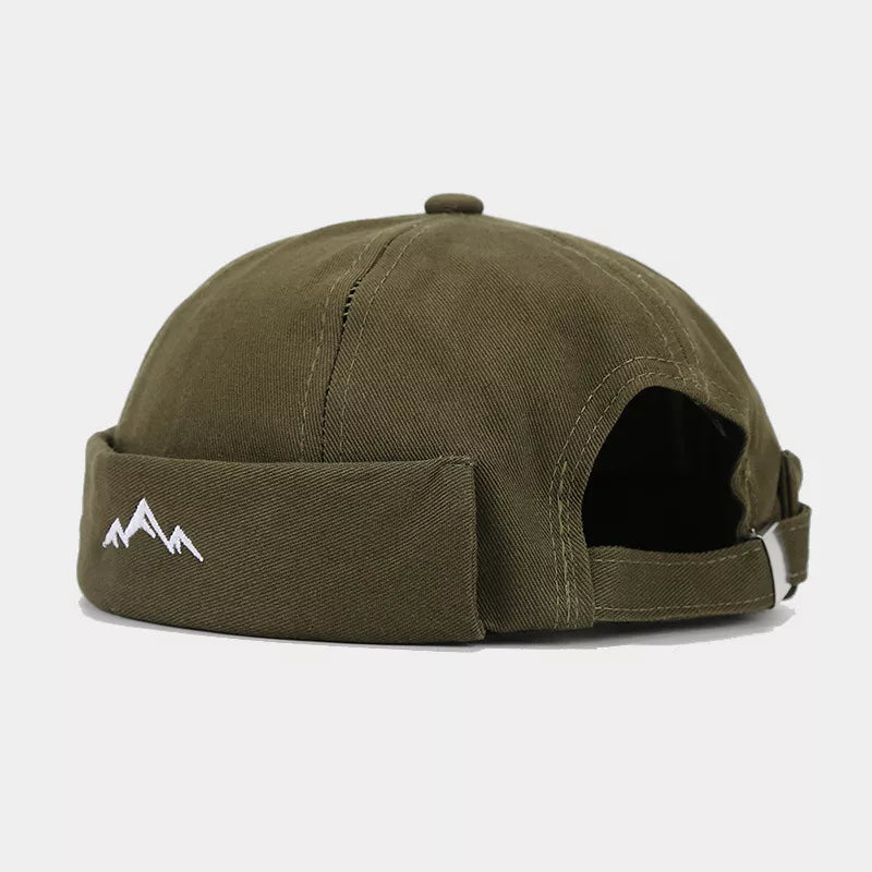 Cotton Brimless Hat in Peak Leather Pink with adjustable strap