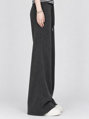 flare pants in White Gray-Fleece-lined Tall with drawstring waist and full-length