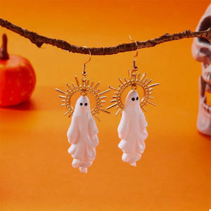 white earrings with 3 inches and hook